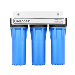 เครื่องกรองน้ำโคลันดาส 3 ขั้นตอน (กระบอกทึบ 3 ไส้ GAC 4 หุน)